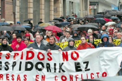 Larunbat honetan despidoen aurkako manifestaldia